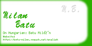 milan batu business card